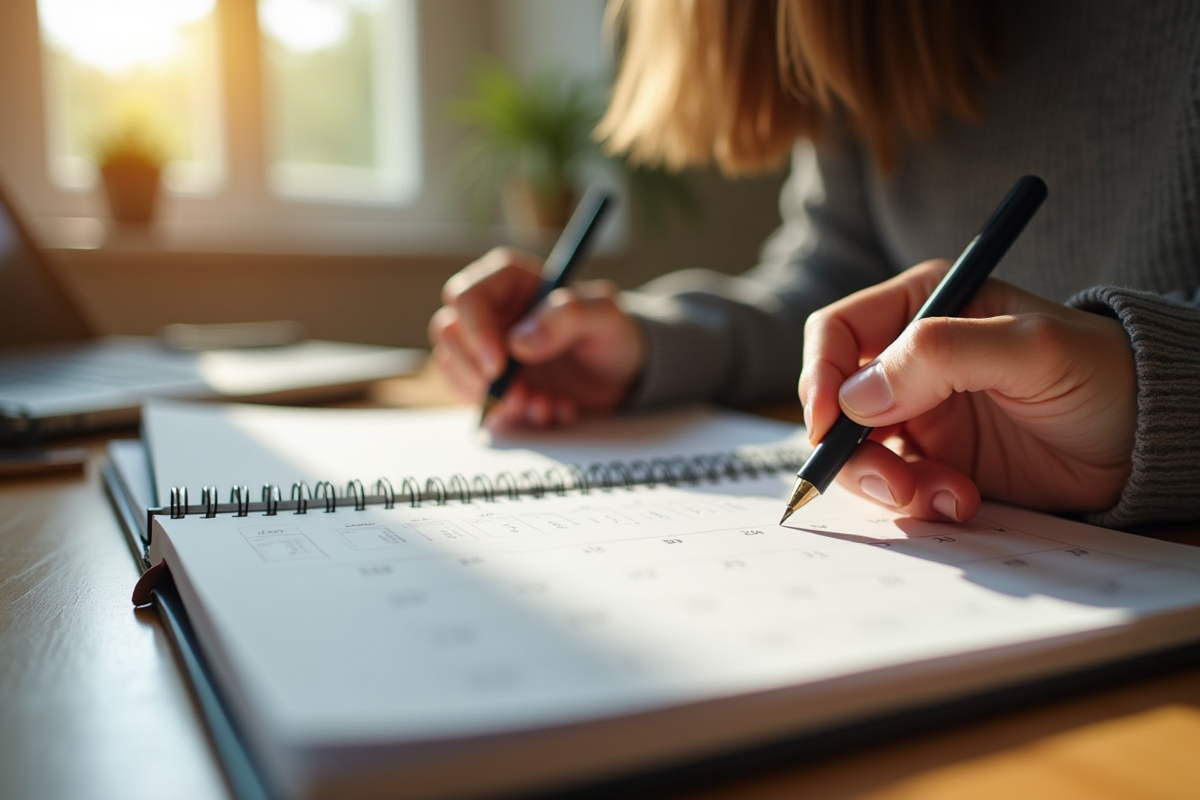 calendrier productivité